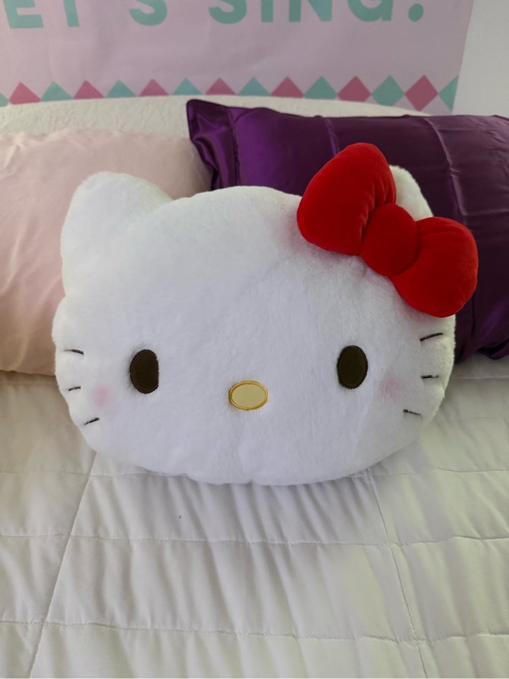 Hello Kitty Sanrio Miniso plush face pillow
NWT 11.4"× 15.7"